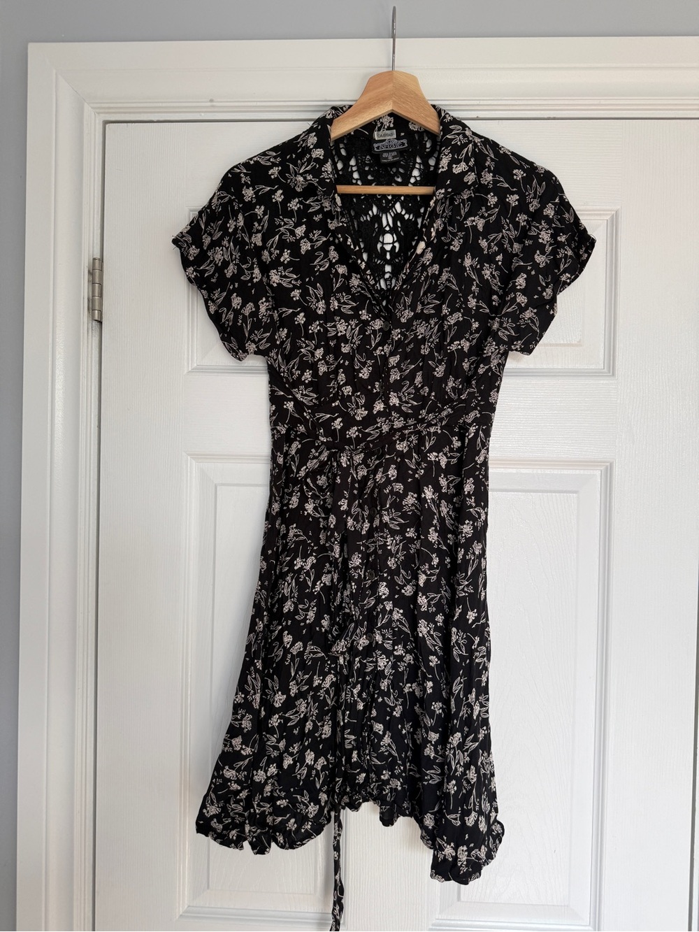 Angie Black and White Floral Midi Dress